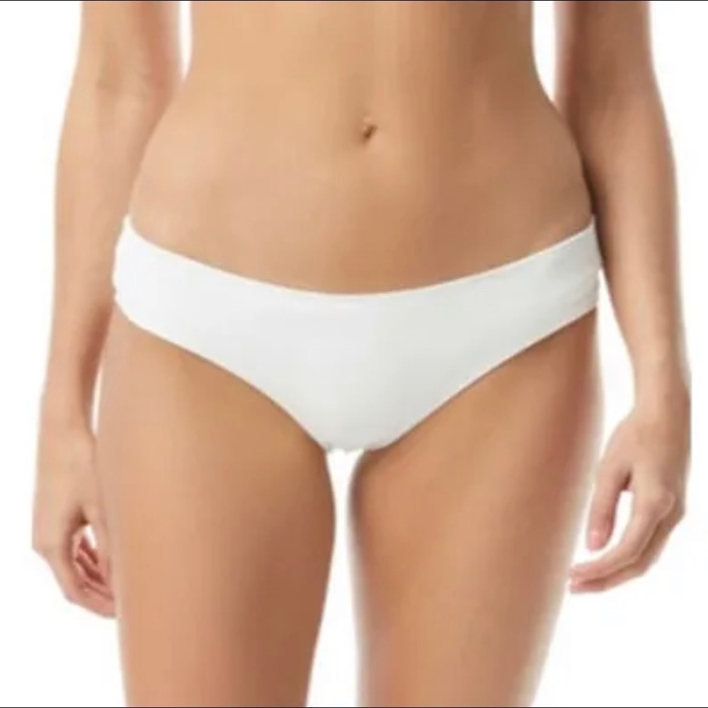 Vince Camuto Riviera Shirred Cheeky Bikini Swim Bottom White Size Small